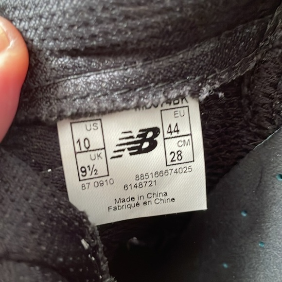 New Balance 574 Black/slate leather and suede sneakers - Picture 7 of 9